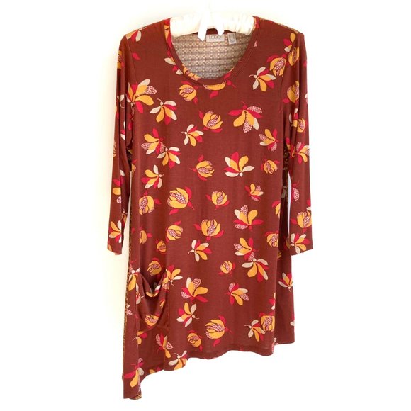 LOGO Lori Goldstein Duo-Print Tunic Top